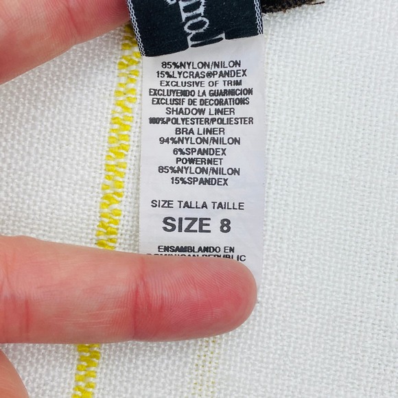 Vintage Longitude Brown and Gold Rhinestone One Piece Swimsuit Womens 8 Resort - Picture 11 of 11